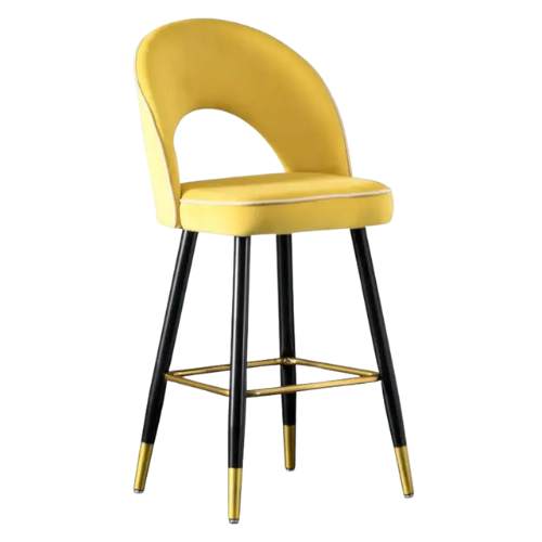 Ghế đảo bếp chân sắt cố định nệm da tựa lưng: SG - B252 - $hienthicat